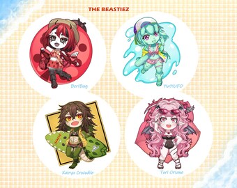 The Beastiez Swimwear Edition, Large Die-cut Stickers 4"
