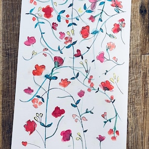 Original Watercolor Flower Pianting | Wall hanging | Home Decor | 5.5”x8.5”