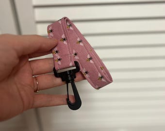 Handmade Quilted Key Fob: Heavy Duty Clip, Wristlet Keychain