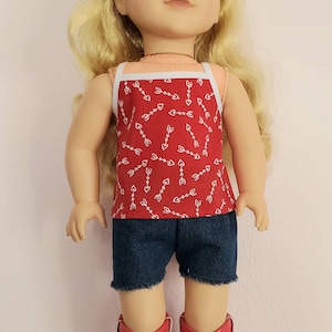 18 INCH DOLL Clothes Cami and Cutoffs Shorts Set Fits American Girl