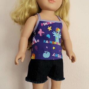 18 INCH DOLL Clothes Cami and Cutoffs Outfit Tank Top and Shorts Set Fits American Girl