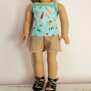 18 INCH DOLL Clothes Cami and Cutoffs Outfit Tank Top and Shorts Set Fits American Girl