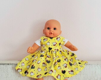 12 INCH DOLL Clothes Chickens Dress fits Baby Dolls like Corolle Mon Premier Miniland