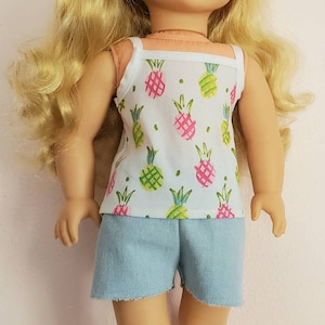 18 INCH DOLL Clothes Cami and Cutoffs Outfit Tank Top and Shorts Set Fits American Girl