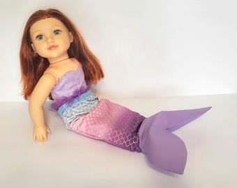 18 Inch Doll ARIEL MERMAID Tail Outfit Little Mermaid Costume fits American Girl