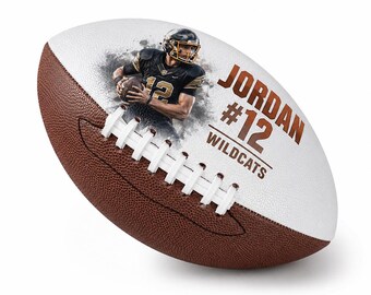 Custom 9" PU Football, Personalized Keepsake, Senior Night, Coach Gift, Team Logo Photo