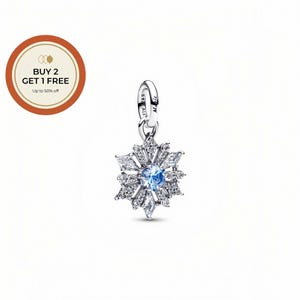 Disney Gefrorene Königin Elsa Schneeflocke Anhänger, 925 Sterling Silber Anhänger, handgefertigte Silberperle, passend für europäische Armbänder und Ketten, bestes Geschenk