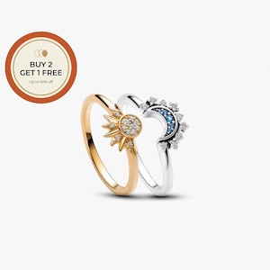 Pandora sun and moon ring set - Etsy 日本