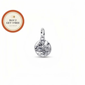 Infinity Schlangen Medaillon Charm, 925 Sterling Silber Charm, handgefertigte Silber Perle, passend für europäische Armbänder und Ketten, bestes Geschenk