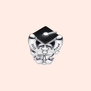 Disney Stitch Graduation Charm ,925 Sterling Silver Charm,Handmade Silver Bead,Fits European Bracelets and Necklaces, Best Gift image 3