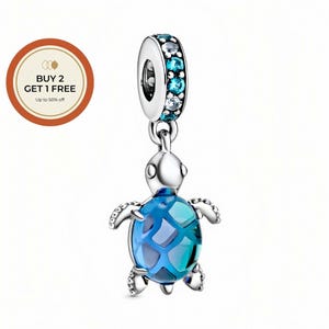 Dije de tortuga marina de cristal de Murano, dije de plata de ley 925, cuenta de plata hecha a mano, compatible con pulseras y collares europeos, el mejor regalo.