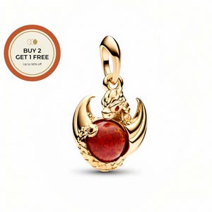 Charm de Dragón de Fuego de Juego de Tronos, Charm de Plata de Ley 925, Cuenta de Plata Hecha a Mano, Compatible con Pulseras y Collares Europeos, El Mejor Regalo