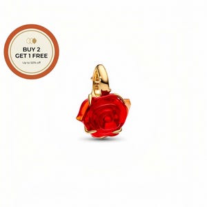 Colgante de rosa de La Bella y la Bestia de Disney, colgante de plata de ley 925, cuenta de plata hecha a mano, compatible con pulseras y collares europeos, el regalo perfecto