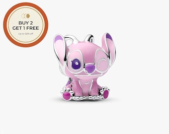 Disney Lilo & Stitch Ängelberlock, 925 Sterling Silverberlock, Handgjord Silverpärla, Passar Europeiska Armband och Halsband, Bästa Gåvan