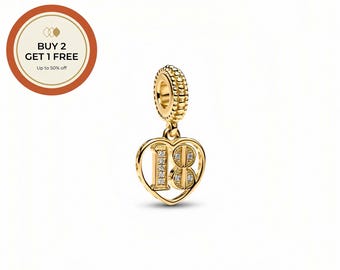 Dije colgante "18th Celebration", de plata de ley 925, hecho a mano, compatible con pulseras y collares europeos, el mejor regalo.