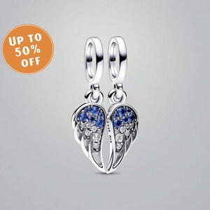 ZURWTCH Angel Wings & Heart Charm - 925 Sterling Silver DIY Bracelet/Necklace Jewelry For Women 2 thumbnail image