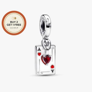 Disney Villains Queen of Hearts Charm,925 Sterling Silver Charm,Handmade Silver Bead,Fits European Bracelets and Necklaces, Best Gift