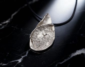 Collar Silver Echo – Collar de plata 925, relieve orgánico