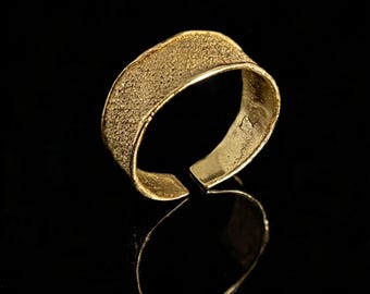 18K Gold Plated Cuff Bracelet - Sculptural Open Statement Design