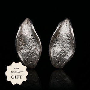 Silver Echo Örhängen • Brutalistiska Skulpturella Sterlingsilversmycken • Organiska Statement-örhängen, Modernistisk Bärbar Konst