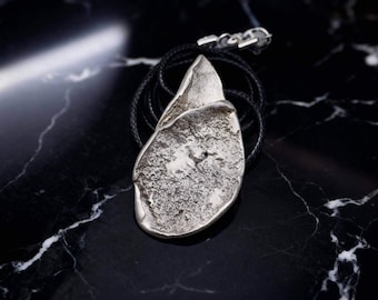 Silver Echo Necklace • Brutalist Sculptural Pendant in Sterling Silver • Organic Textured Statement Necklace, Wearable Art