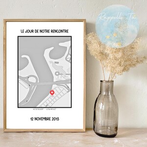 Affiche carte personnalisée — Coordonnées GPS et date | Cadeau unique couple, Anniversaire, Mariage, Saint-Valentin