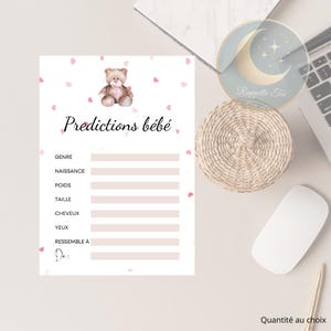 Prédictions Baby Shower – Prédictions Bébé | Jeu Gender Reveal | Animation Fête Future Maman