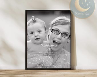 Pôster com definição de padrinho e madrinha - Presente personalizado - Anúncio de padrinho e madrinha - Formato digital para impressão