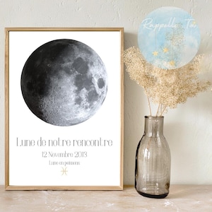 Póster personalizado de luna de nacimiento, familiar, de pareja o personal.
