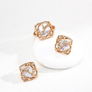 Baroque Pearl Earrings | 18K Gold Plated 925 Silver Studs | Unique Freshwater Pearl Earrings Gift for Her