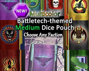 NEW Multicolor Battletech-themed medium dice pouch