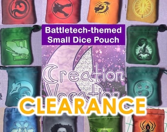 Monochromatic Battletech-themed small dice pouch