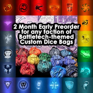 Discounted 2 Month PREORDER - Custom Battletech Dice Bag/Rolling Mat