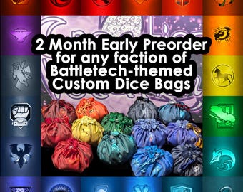 Discounted 2 Month PREORDER - Custom Battletech Dice Bag/Rolling Mat