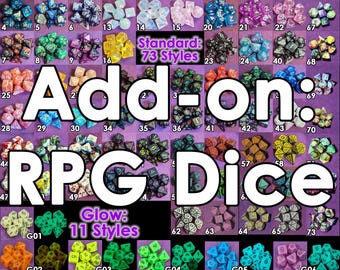 Add-on: 7-piece RPG Dice Set - over 80 styles available