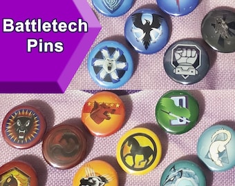 1.25" Battletech Faction Pins (Pinback Button/Badge/etc)