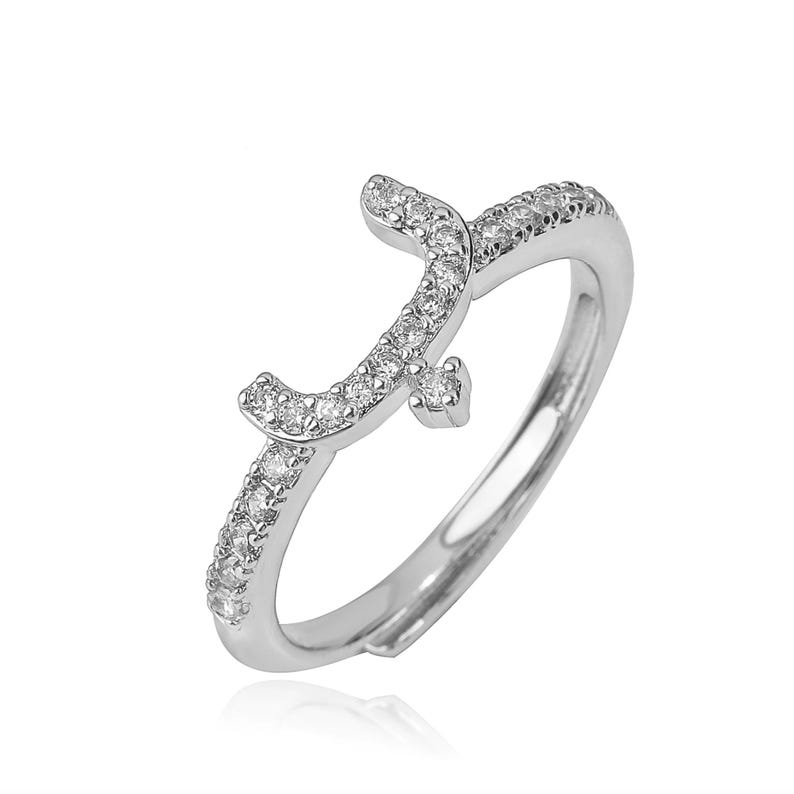 Personalized Arabic Letter Ring, Stainless Steel Gold Silver Colour ...