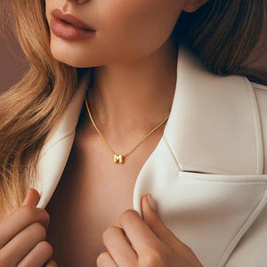 Collar personalizado con burbujas en 3D bañado en oro de 18 k, regalo para ella, collar con globo personalizado, collar con letras en forma de globo, collar con letras en 3D