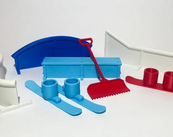 Vingerski/snowboard met rails en shaper - complete set