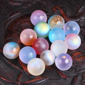 10pcs Round Ball 12mm Moon Light No Hole Sphere Lampwork Crystal Glass Loose Beads For Jewelry Making DIY Crafts Findings