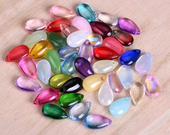 10 Stück 15x8 mm Tropfen Form Kristallglas Top gebohrt Lose Anhänger Perlen für Schmuckherstellung DIY Ohrring Zubehör