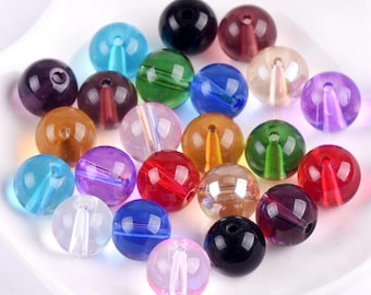 Round Glossy Crystal Glass 4mm 6mm 8mm 10mm 12mm 14mm Loose Beads Wholesale Lot For Jewelry Making DIY Crafts Findings