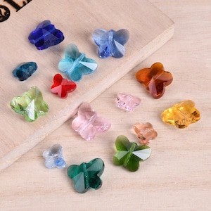 10 pezzi a forma di farfalla da 10 mm a 14 mm, perline di cristallo sfaccettato per la creazione di gioielli, accessori fai da te