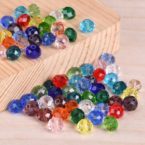 Perline distanziatrici sfuse in cristallo sfaccettato 3 x 2 mm, 4 x 3 mm, 6 x 4 mm, 8 x 6 mm, 10 x 7 mm, lotto all'ingrosso per la creazione di gioielli.