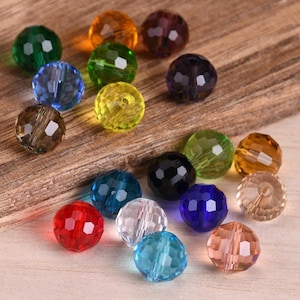 Round Disco Ball 96 Facets 6mm 8mm 10mm Faceted Cut Crystal Glass Loose Beads Lot For Jewelry Making DIY Crafts Findings