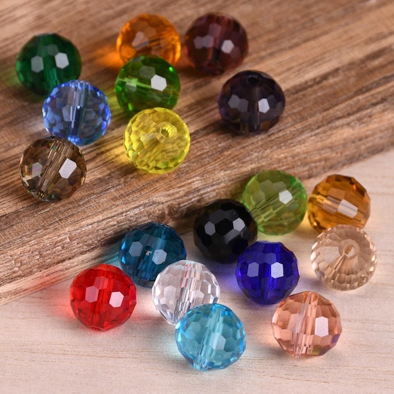 Round Disco Ball 96 Facets 6mm 8mm 10mm Faceted Cut Crystal Glass Loose Beads Lot For Jewelry Making DIY Crafts Findings