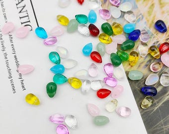 20 Stück Kleine Tropfen Form 9 x 6 mm Kristallglas Lose Anhänger Perlen für Schmuckherstellung DIY Ohrring Zubehör