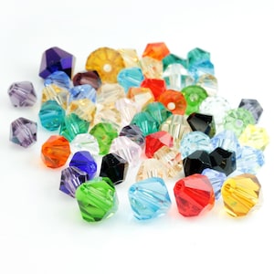3mm 4mm 6mm 8mm Bicone Faceted Crystal Glass Loose Spacer Beads Wholesale Lot For Jewelry Making DIY Crafts Findings
