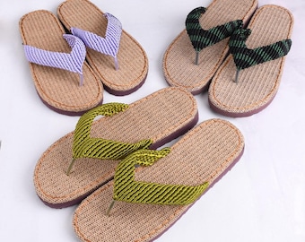 Handgeflochtener Seil Slip On Flip Flops Sandalen Casual Strand Sommer Schuhe Hausschuhe
