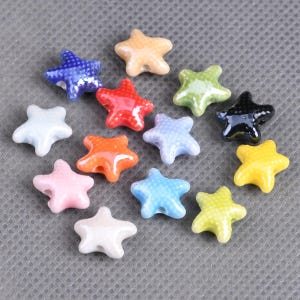 10pcs Starfish Shape 12mm Ceramic Porcelain Loose Beads For Jewelry Making DIY Earring Findings